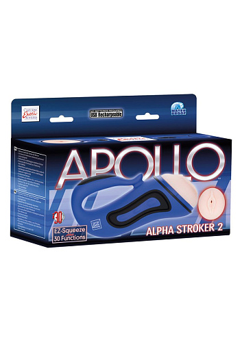 Синий мастурбатор  с вибрацией California Exotic Novelties APOLLO ALPHA STROKER 2  SE-0848-60-3
