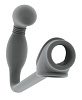 Серая анальная пробка с эрекционным кольцом Shots Media BV SONO №2 SON002GRY