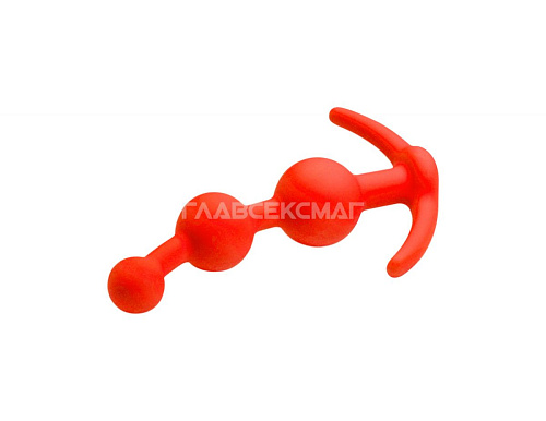 Оранжевая анальная цепочка из 3 звеньев Главсексмаг GSM101026 (13 см)
