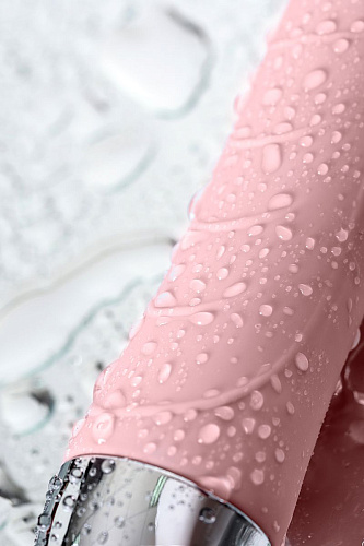 Розовый силиконовый вибратор с функцией нагрева и пульсирующими шариками ToyFa FAHRENHEIT 796005 (19 см)