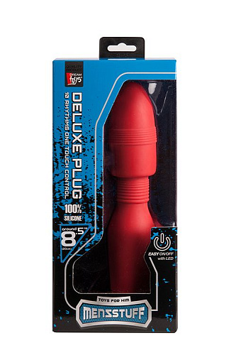 Красная анальная пробка с вибрацией Dream Toys MENZSTUFF VIBRATING BUTT PLUG 8.5INCH 21253 (21,5 см)