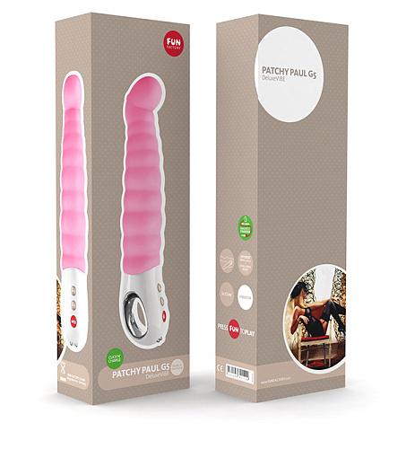 Нежно-розовый вибратор-«гусеница» Fun Factory Patchy Paul 1101031 (22,8 см)