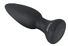 Чёрная анальная пробка с шейкером и вибрацией Orion 05964180000 (14 см)