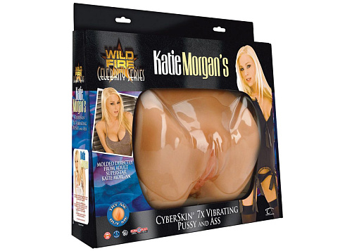 Реалистичная на ощупь вагина и анус с вибрацией телесного цвета Topco Sales Katie Morgans CyberSkin 7X Vibrating Pussy Ass 1112607