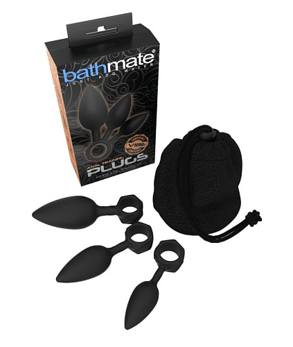Набор чёрных анальных плагов Bathmate Anal Training Plugs BM-V-AP