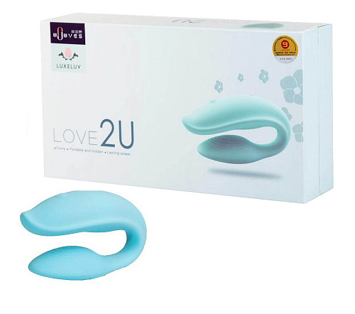 Вибратор для пар цвета мяты с двумя моторчиками LuxeLuv 2U mint