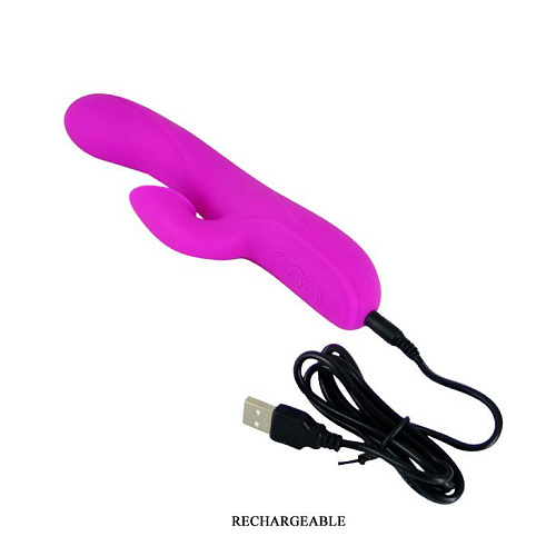 Лиловый вибромассажёр с посасывающим стимулятором клитора Baile MC04 (19 см)