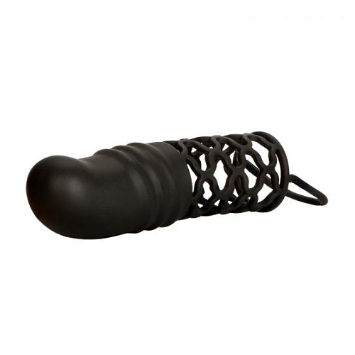 Чёрная удлиняющая насадка на пенис California Exotic Novelties Silicone 2 Extension SE-5625-20-2 (14,5 см)