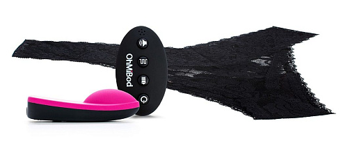 Чёрно-розовый клиторальный вибромассажёр OhMiBod Club Vibe 3 OH Music E25578