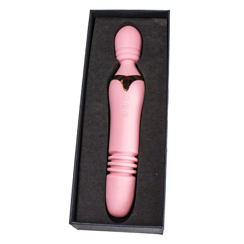 Двусторонний жезловый вибратор розового цвета с нагревом RestArt Fakel RA-319 (24 см)