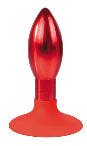 Красная овальная анальная пробка Bior toys IL-28005-RED (9 см)