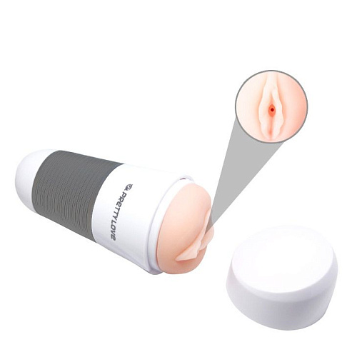 Мега-мастурбатор вагина белого цвета без вибрации Baile Kitty BM-00900T49NN