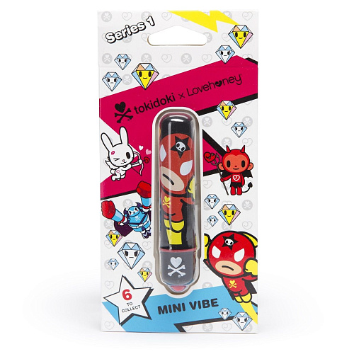 Чёрная вибропуля Tokidoki MINI BULLET VIBRATOR BLACK ROCKET MANE 27694