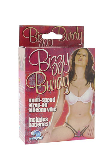 Розовый клиторальный стимулятор Seven Creations STRAP-ON BIZZY BIRDY 2K669CPU BX GP