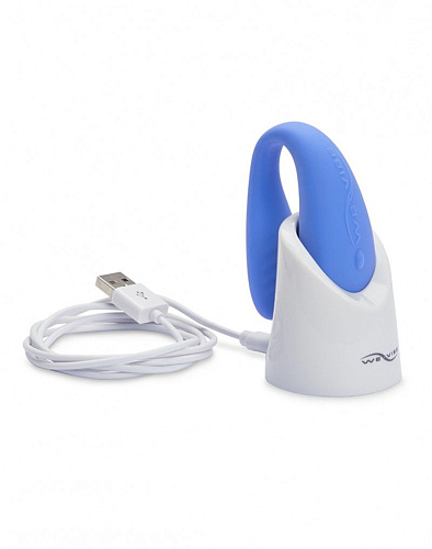 Голубой вибромассажёр для пар We-vibe Match W-V-Match