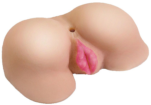 Реалистичная вагина и анус из киберкожи в телесном цвете LOVETOY (А-Полимер) 659701