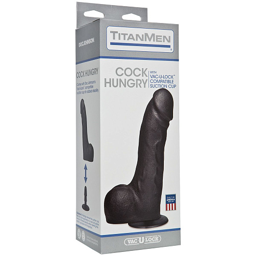 Чёрный фаллоимитатор на присоске Doc Johnson Cock Hungry 3400-20-BX (26,7 см)