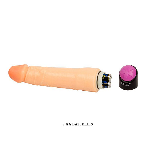 Вибромассажёр-реалистик телесного цвета с гибким хребтом Baile BW-006054 (20 см)