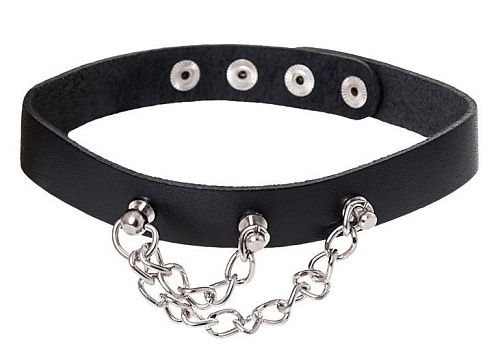 Чёрный чокер с цепочками Штучки-дрючки 690222