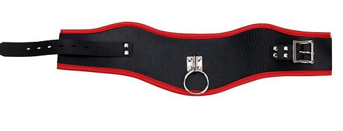 Чёрно-красный ошейник с колечком для поводка Bior toys NTU-80443