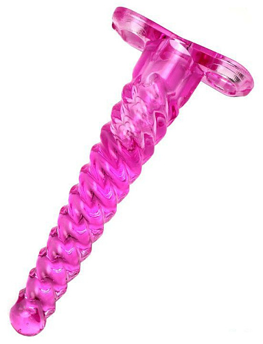 Розовый анальный конус со спиралевидным рельефом Eroticon 31023-1