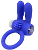 Синее эрекционное кольцо с мини-вибратором Eroticon «Зайчик»  30493