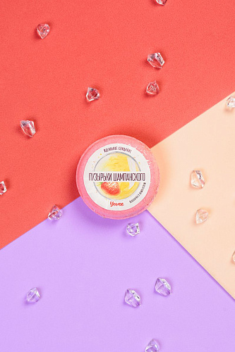 Бомбочка для ванны с ароматом клубники и шампанского ToyFa «Пузырьки шампанского» 722501