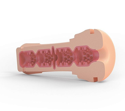 Телесный мастурбатор в тубе MyStim Oh Push me Donut 46374