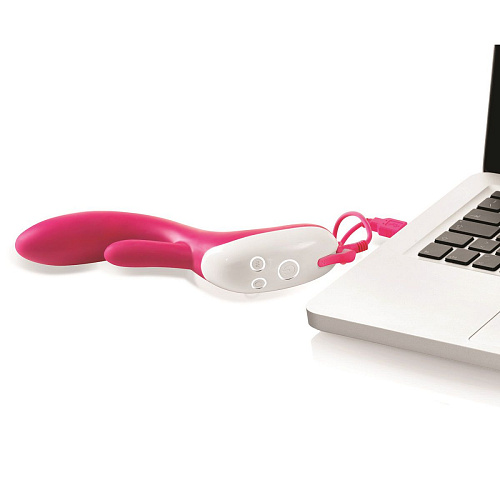 Розово-белый вибратор c ротацией Nexus Range Bisous E24796 (23 см)