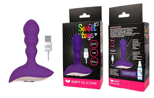 Фиолетовый анальный вибромассажёр Bior toys ST-40163-5