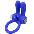 Синее эрекционное кольцо с мини-вибратором Eroticon «Зайчик»  30493
