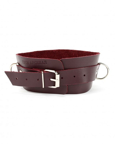 Бордовый широкий ошейник с кольцом БДСМ арсенал Ladys Arsenal 67008ars