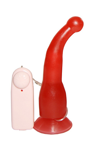 Вибромассажёр-стимулятор точки G на присоске красного цвета Сумерки богов 724-12 CD DD