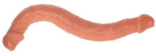 Двухголовый гнущийся фаллоимитатор телесного цвета Baile BI-040018G-1002 (39 см)