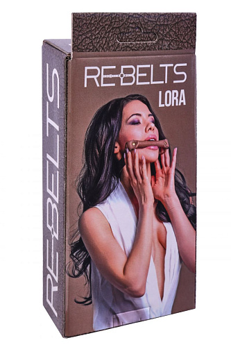 Коричневый кляп-трензель с металлическими кольцами Rebelts Lora 7744-02rebelts