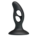 Чёрный массажёр простаты Baile Silicone Butt Plug LKS204 (9,3 см)