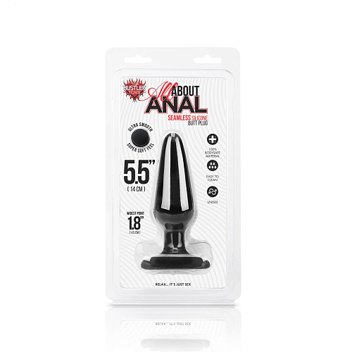 Чёрный плаг из ультрабархатистого силикона Hustler HT-B3-BLK (12 см)
