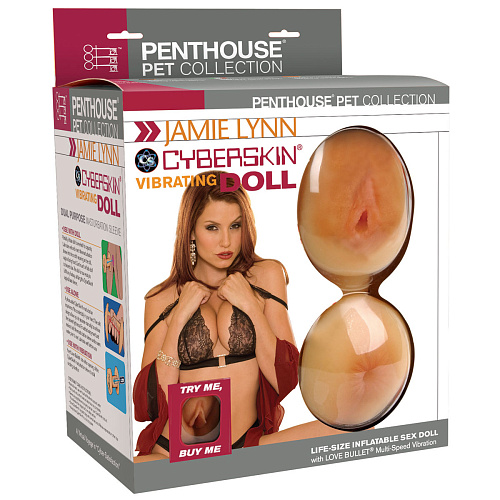 Секс-кукла телесного цвета с вибрирующей вагиной и анусом Topco Sales Jamie Lynn CyberSkin Vibrating Doll with Pussy  Ass 098027
