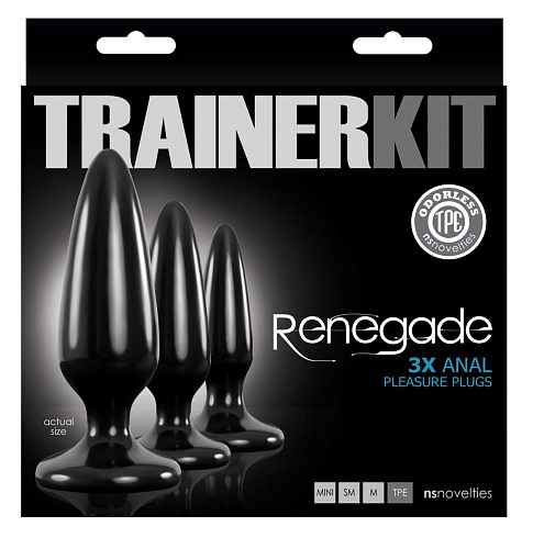 Набор из 3 чёрных силиконовых анальных пробок NS Novelties Trainer Kit NSN-1105-03