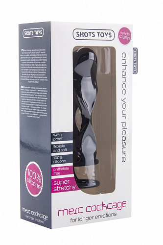 Чёрная насадка на пенис Shots Media BV Merc Cockcage SHT336BLK