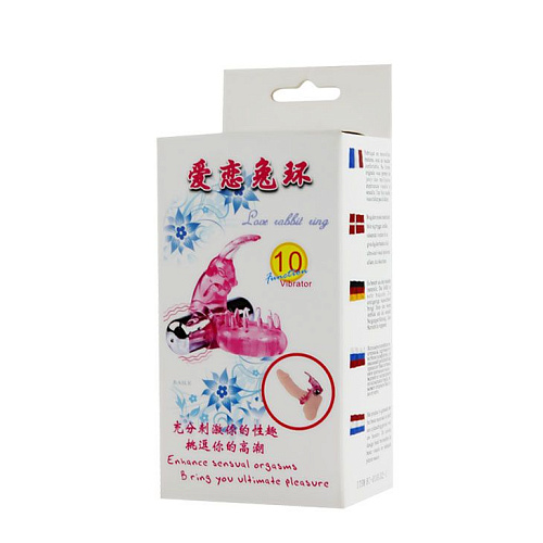 Эрекционное розовое виброкольцо с клиторальным зайчиком Baile BI-010132-1-0101