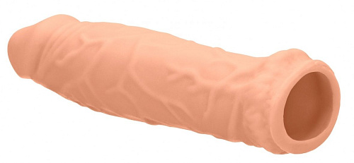 Телесная увеличивающая насадка Shots Media BV Penis Extender REA072FLE (17 см)