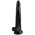 Чёрный анальный реалистичный стимулятор на присоске Сумерки богов 1017-44 BX DD (25,5 см)