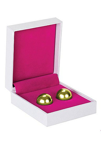 Легкие металлические позолоченные вагинальные шарики Shots Media BV Ben Wa SHT145