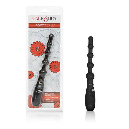 Чёрная анальная цепочка с вибрацией California Exotic Novelties Booty Call Booty Flexer SE-0397-50-2 (14,5 см)