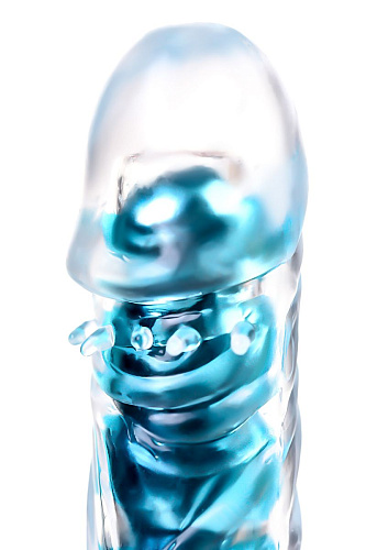 Классический вибратор голубого цвета ToyFa TOYFA Trio Vibe 885110-14 (18 см)