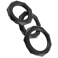 Набор из 3 граненых, чёрных эрекционных колец Pipedream C-Ringz Silicone Designer Stamina Set PD5967-23