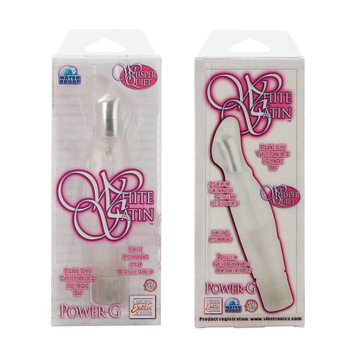 Белый вибромассажёр California Exotic Novelties White Satin Power G SE-0724-20-3 (15 см)