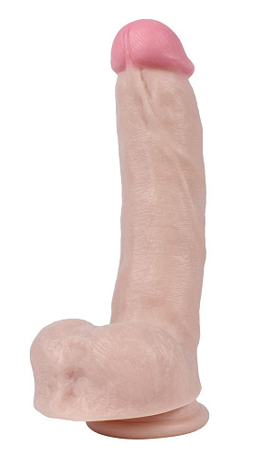 Телесный реалистичный фаллоимитатор с мошонкой Real RP10008 (23 см)