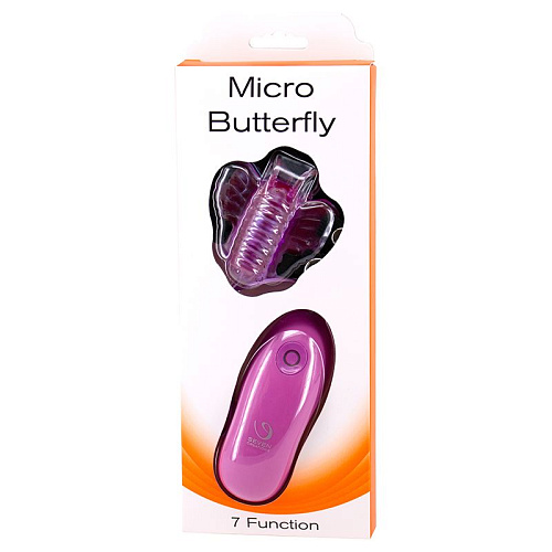 Лиловый клиторальный стимулятор в виде бабочки Seven Creations MICRO BUTTERFLY 15-125CLV ALV BX